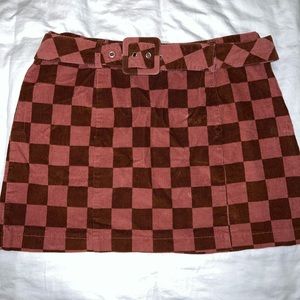 Corduroy Mini Skirt w/ Belt